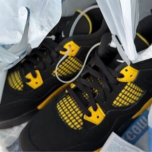 Jordan Kids Black and Yellow Sneakers